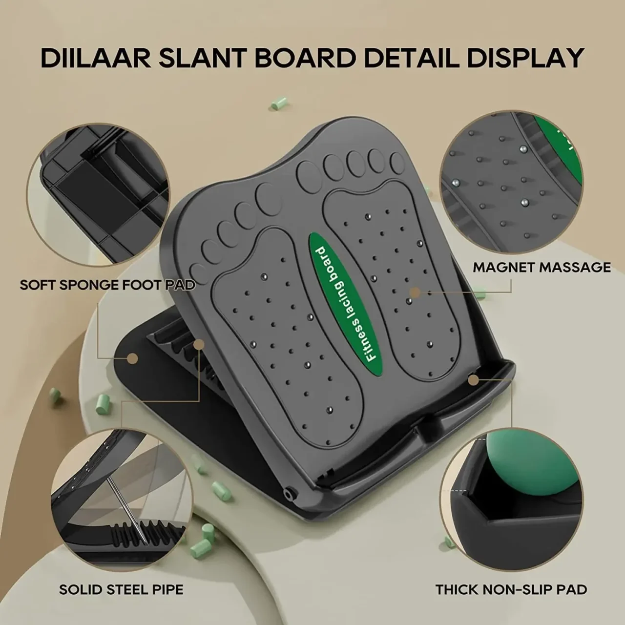 8 Levels Adjustable Slant Board Portable Calf Stretcher Squats Foot Massager Wedge Incline Boards for Home Office Fitness Gym - Image 3