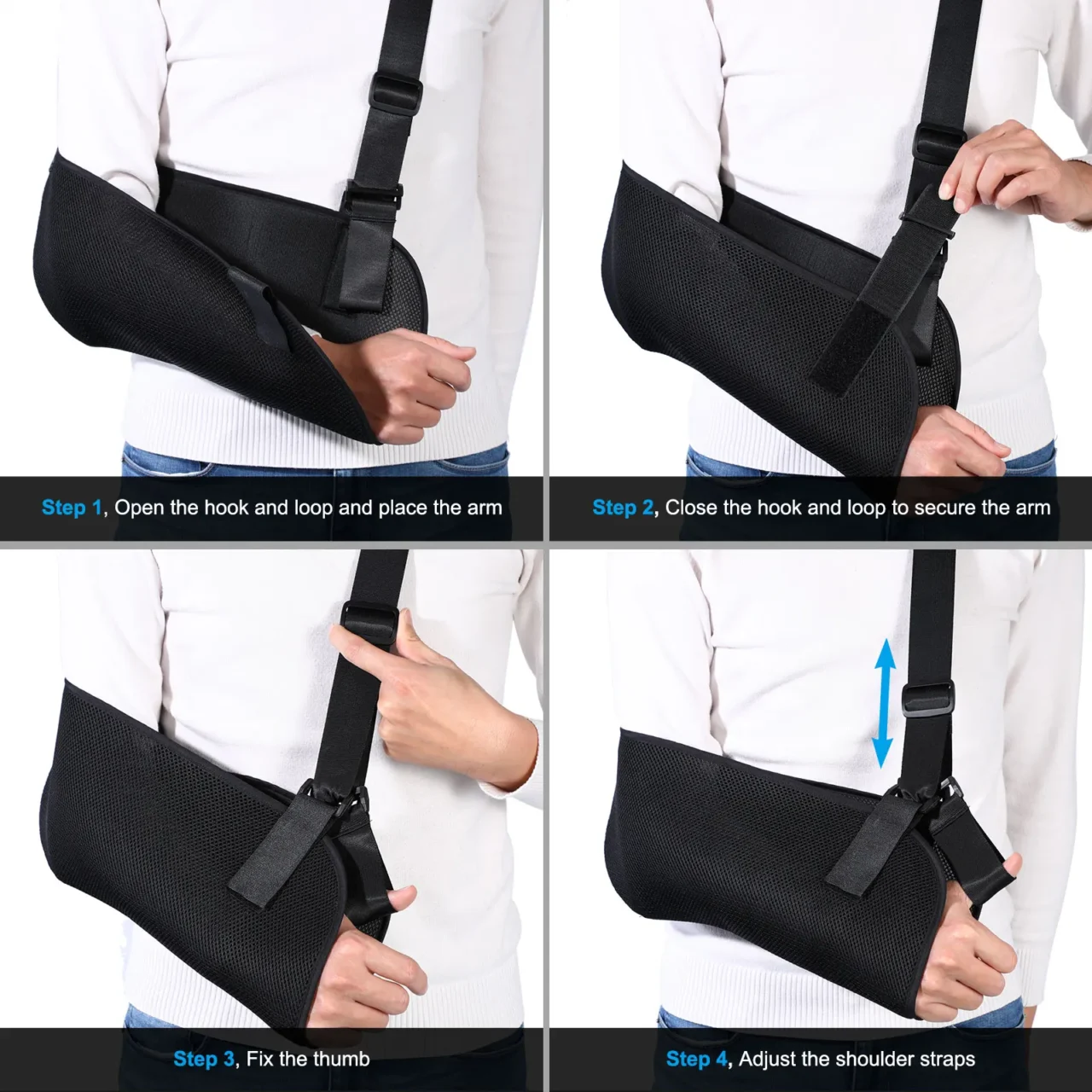 ROSENICE Arm Sling Support – Adjustable Breathable Shoulder Strap Brace for Stroke Recovery, Wrist & Elbow Immobilization | Stroke Lyfe™ Kinetic Series - Image 4