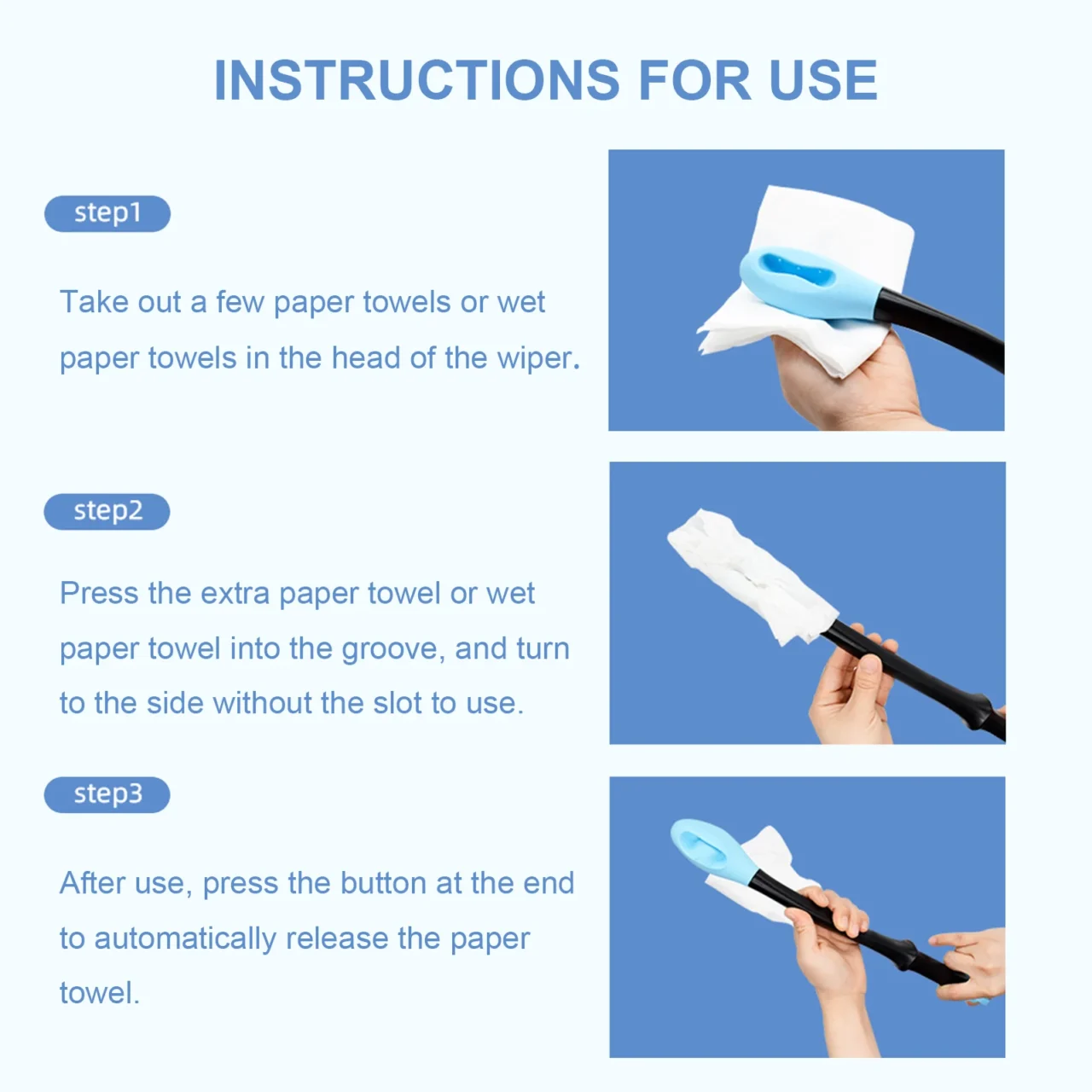 Toilet Aids For Wiping Elderly Handicapped Fat People Long Reach Butt Wiper Cleaner Bathroom Personal Care Comfort Wipe Elderly - Image 3