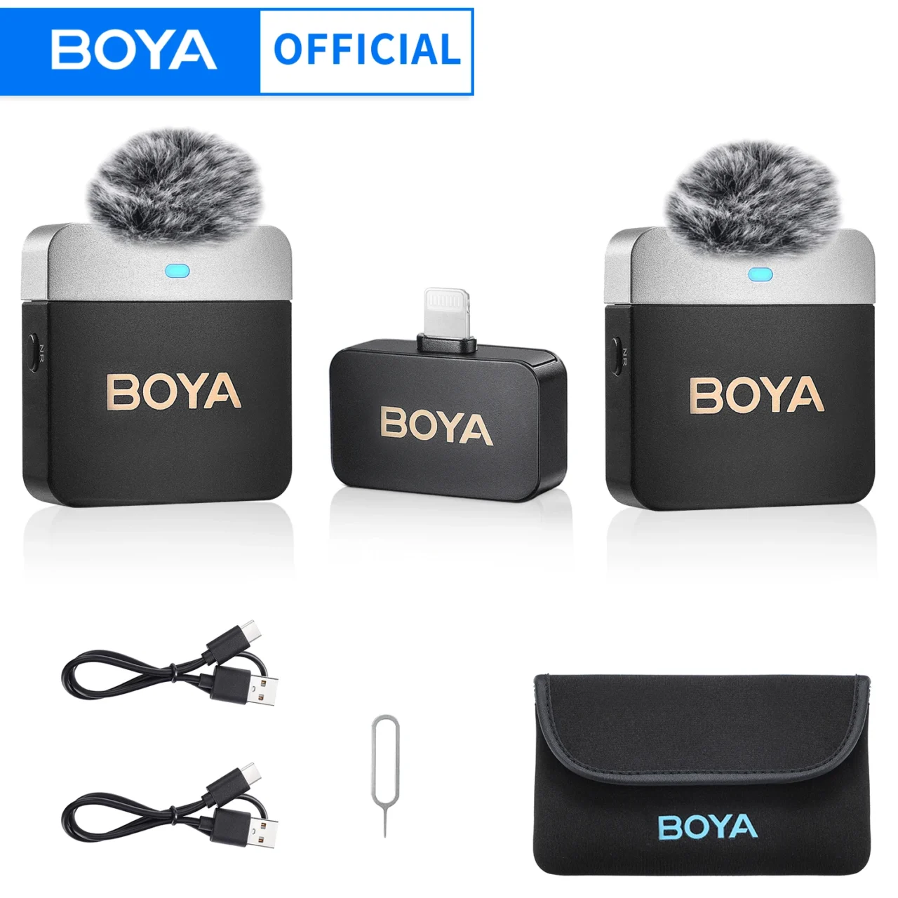 BOYA BY-M1V Wireless Lavalier Lapel Condenser Microphone for iPhone Android Smartphone Camera PC Gaming YouTube Broadcast Vlog