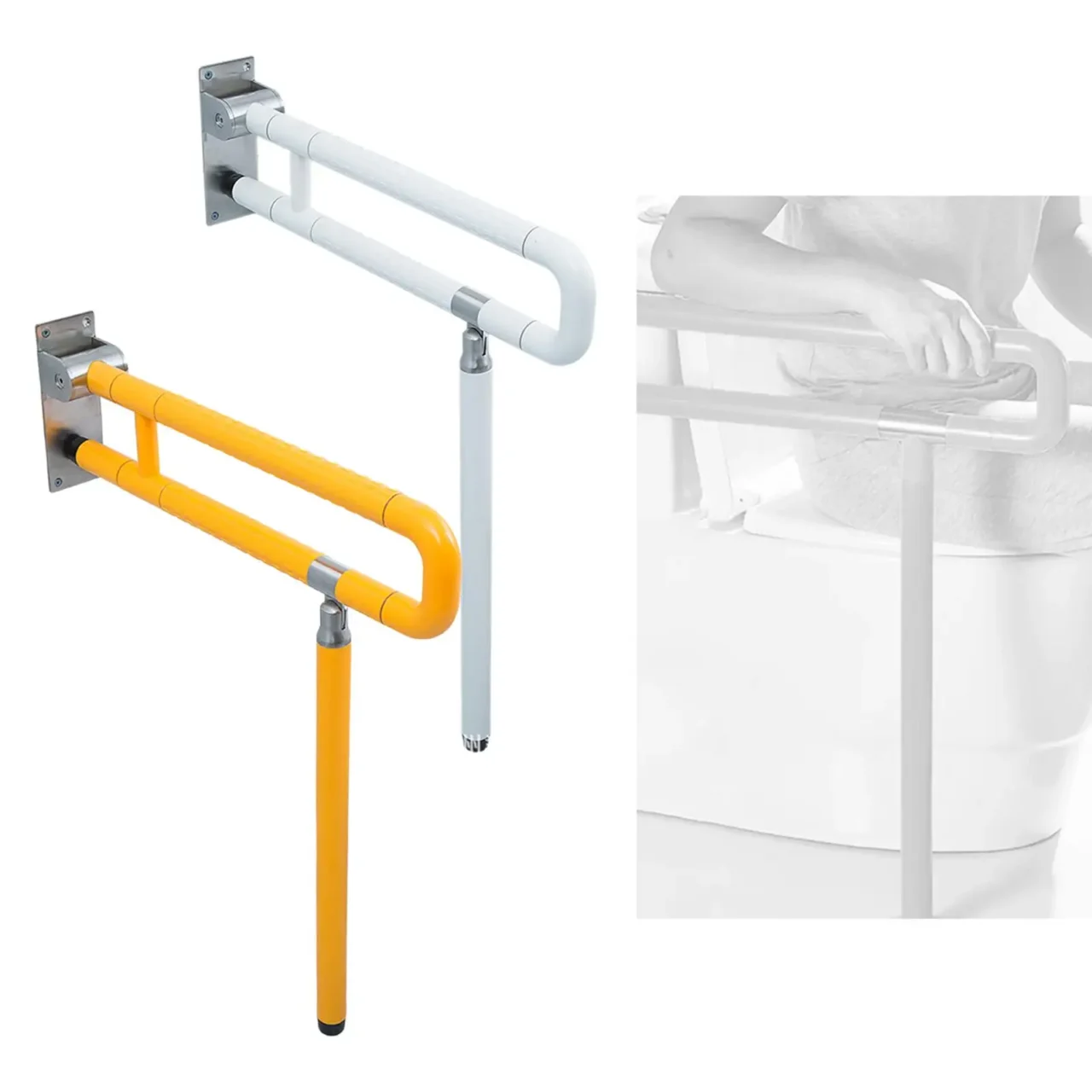 Foldable Handicap Grab Bars – Wall-Mounted Toilet Rails with Shower Handle for Stroke Recovery, Elderly Safety & Bathroom Support | Stroke Lyfe™ Mobility Series - Image 5