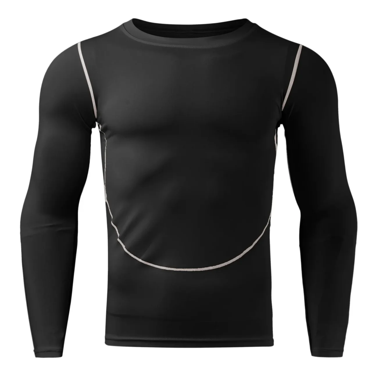 Mens Fitness Long Sleeve Running Sports T Shirt Men Thermal Muscle Athletic Gym Compression Clothes - Image 4