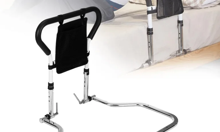 Adjustable Hospital Bed Railing – Geriatric Safety Handle with Storage Bag & Anti-Fall Armrest for Stroke Recovery & Elderly Support | Stroke Lyfe™ Mobility Series