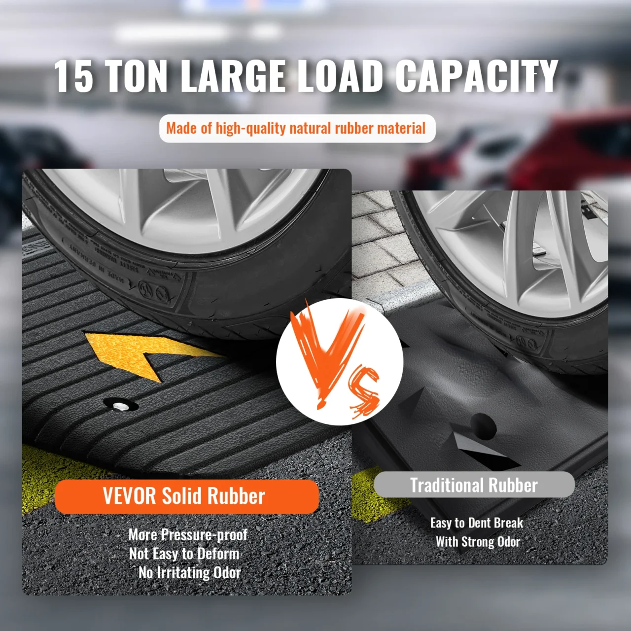 VEVOR Multi Size Driveway Curb Ramps Portable Non-Slip Lightweight Rubber Threshold Car Ramp for Wheelchair Motorcycle Scooter - Image 3