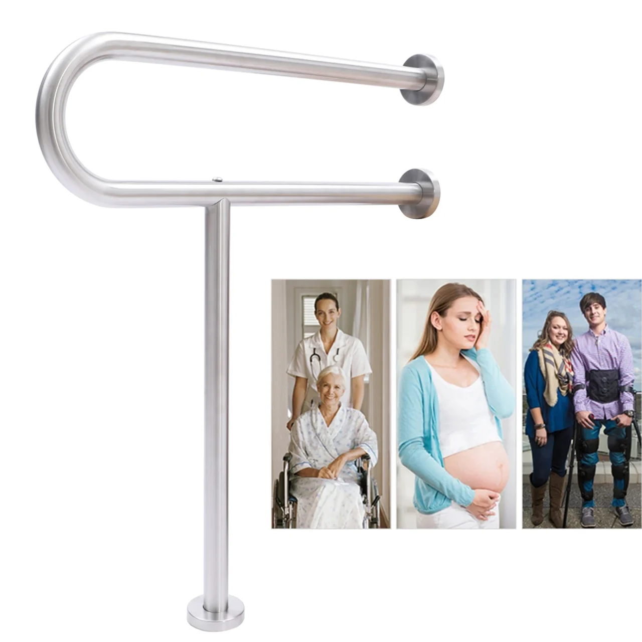 Stainless Steel Handicap Rails, Grab Bars, Bathroom and Toilet Support for Elderly and Disabled, Hand Shower, Safety Handrail - Image 6