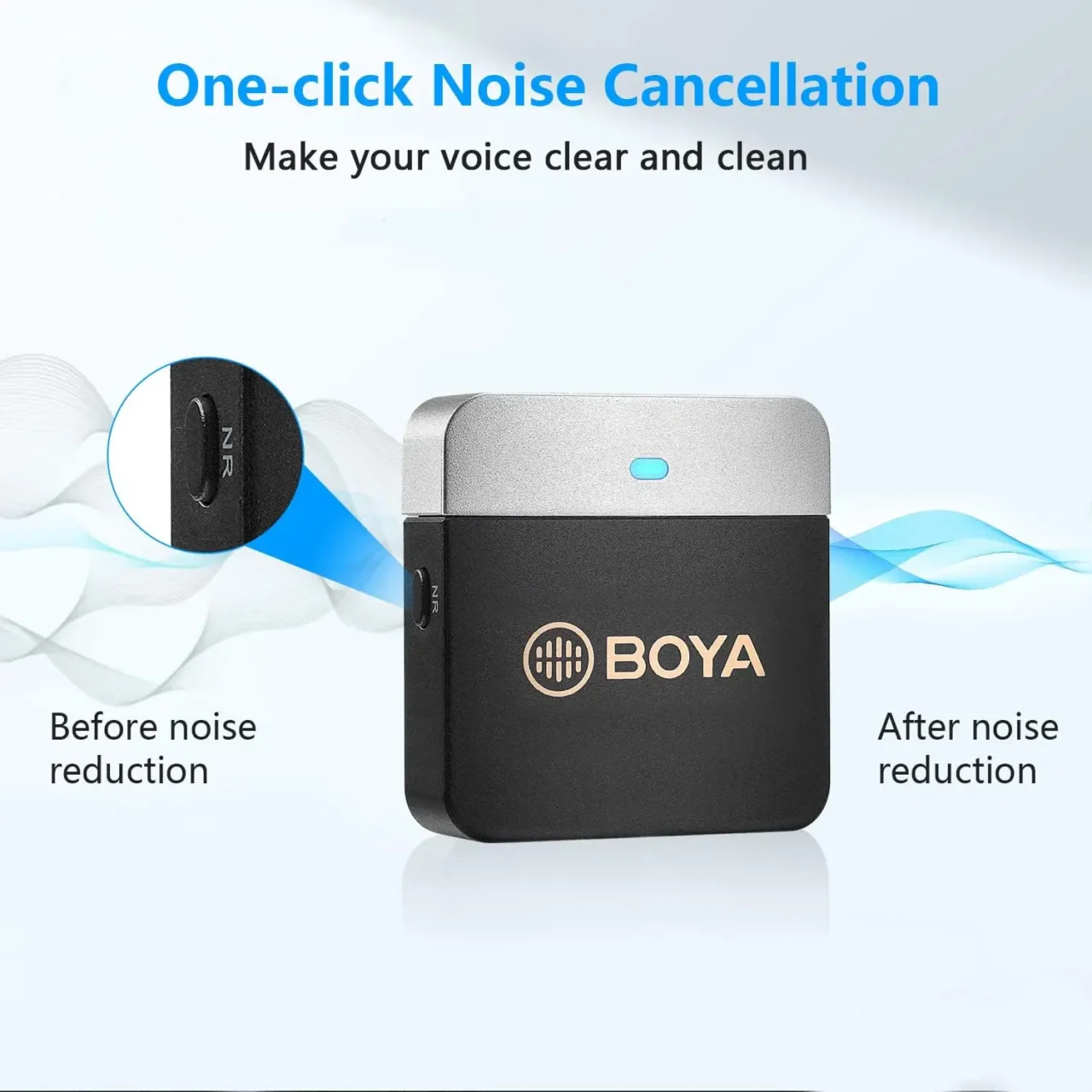 BOYA BY-M1V Wireless Lavalier Lapel Condenser Microphone for iPhone Android Smartphone Camera PC Gaming YouTube Broadcast Vlog - Image 3