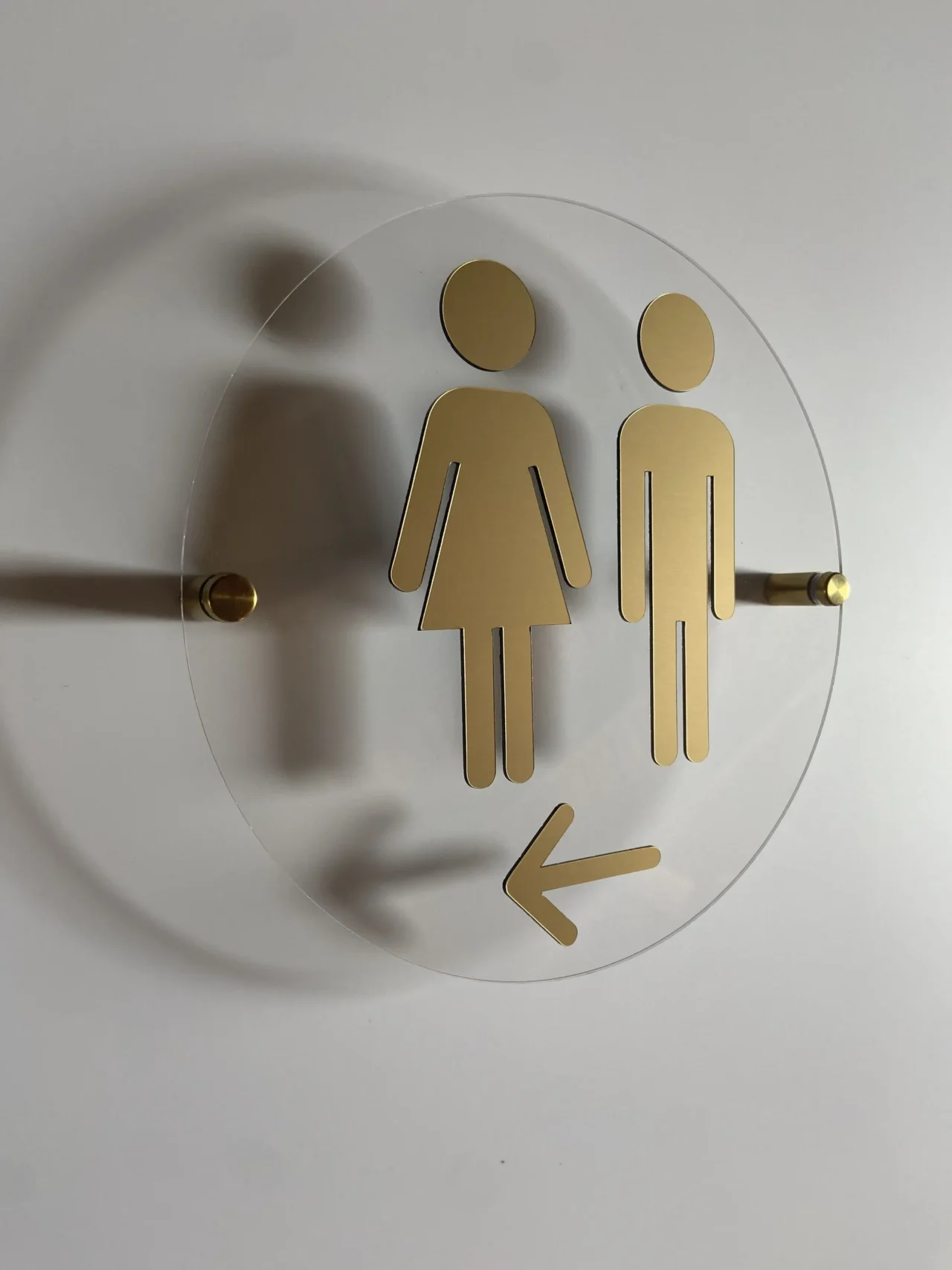 Women Men Unisex Office Cafe Restroom Directional Arrow Signs Acrylic Business Handicap Bathroom Wood Floating 3D Relief Arrow - Image 6