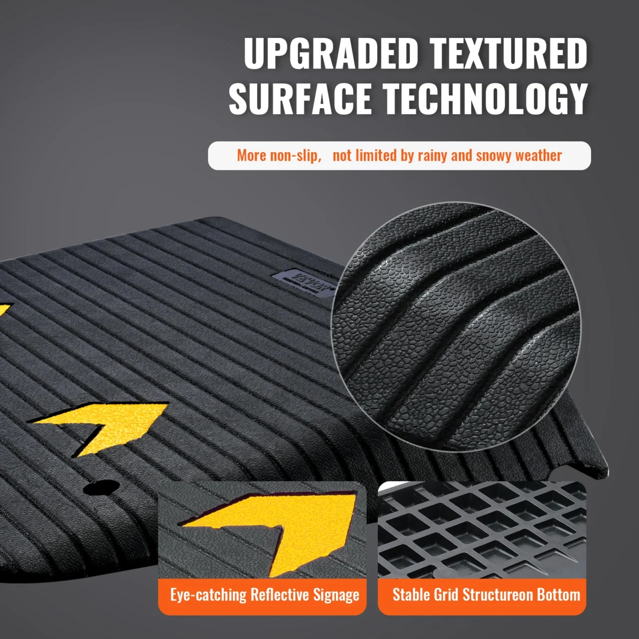 VEVOR Multi Size Driveway Curb Ramps Portable Non-Slip Lightweight Rubber Threshold Car Ramp for Wheelchair Motorcycle Scooter - Image 4