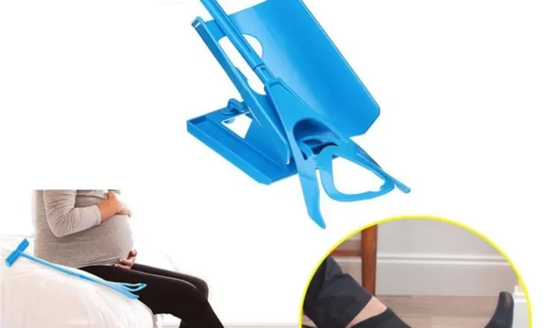 Blue Sock Slider Aid – Easy On/Off Sock Helper & Shoe Horn for Stroke Recovery, No-Bend Dressing & Daily Mobility | Stroke Lyfe™ Kinetic Series