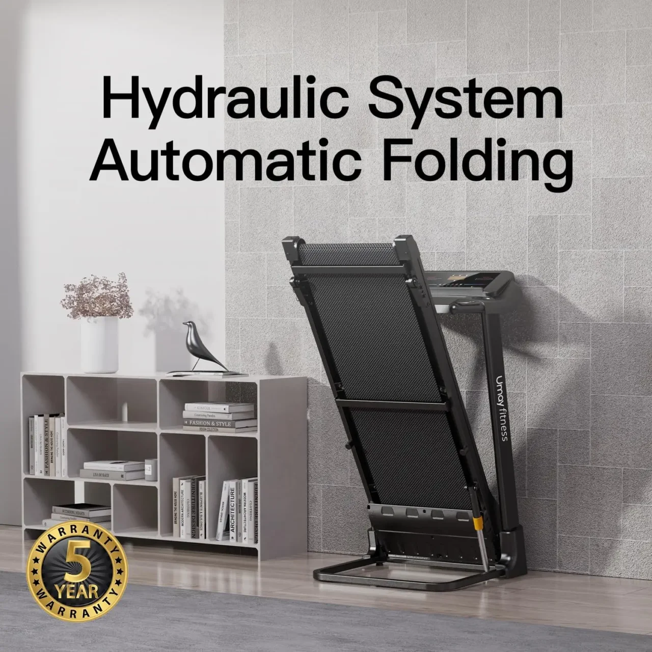Fitness Home Folding Incline Treadmill with Pulse Sensors, 3.0 HP Quiet Brushless, 8.7 MPH, 300 lbs Capacity - Image 4