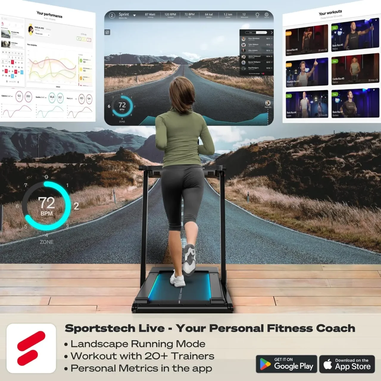 2in1 Treadmill Foldable Walking Pad Under Desk for Home Office | Remote Control + App | Easy Convertible 300lbs Tread - Image 3