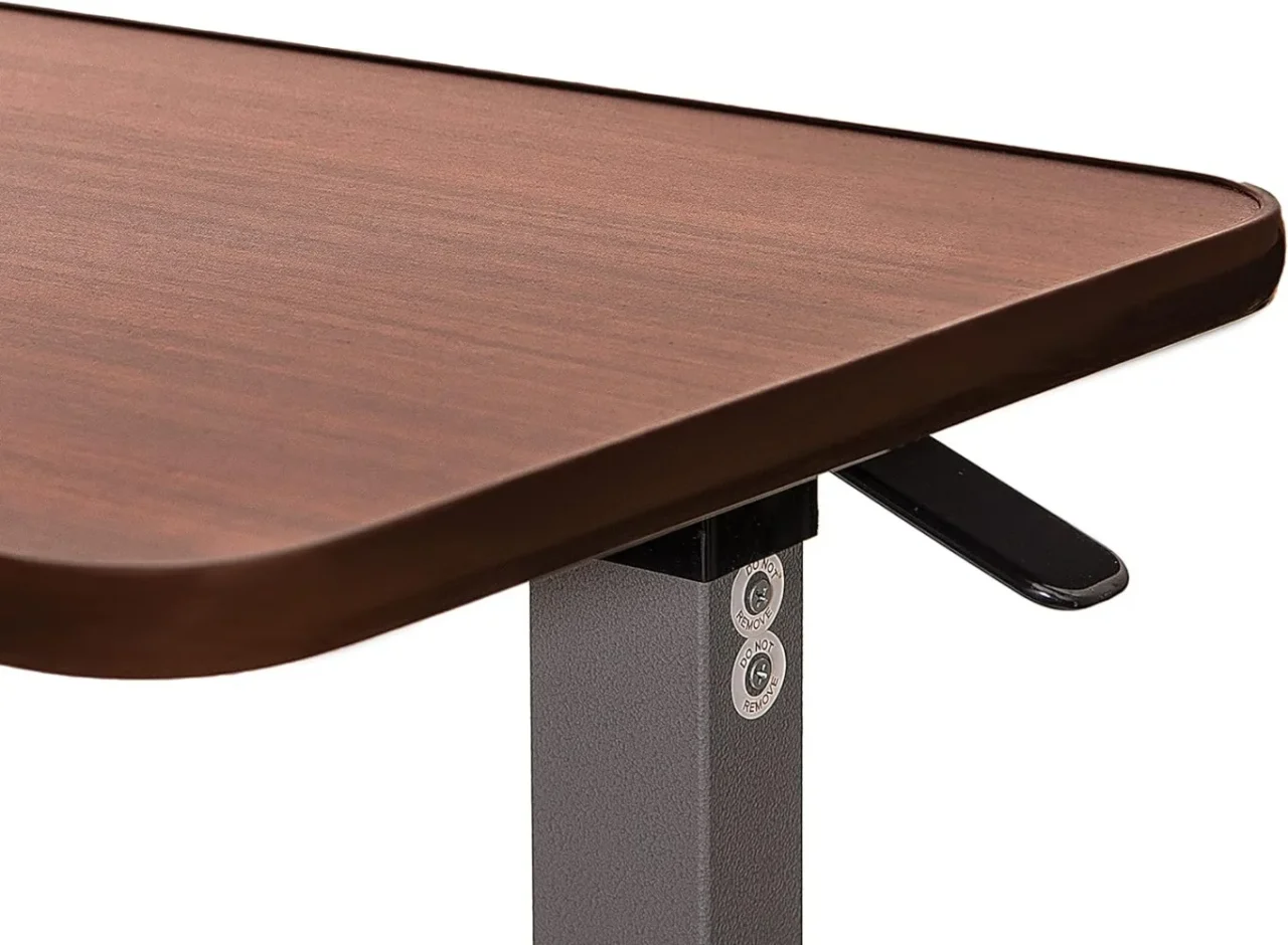 Vaunn Adjustable Overbed Table – Walnut Brown Rolling Bedside Table for Stroke Recovery, Hospital & Home Use | Stroke Lyfe™ NeuroAccess - Image 3