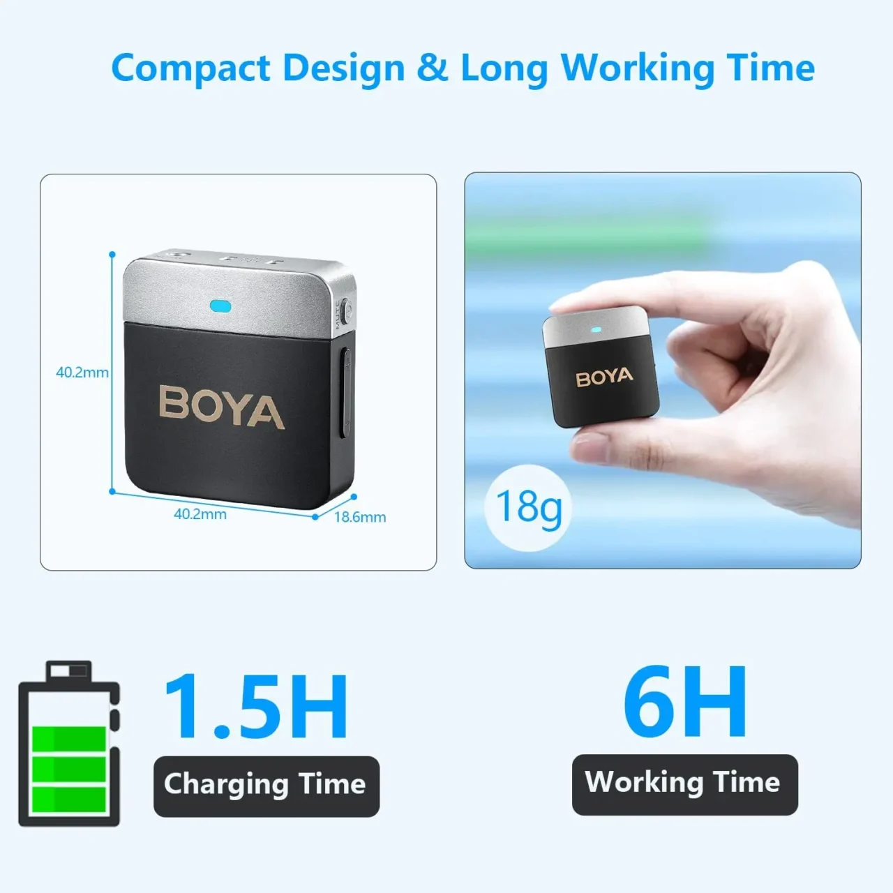 BOYA BY-M1V Wireless Lavalier Lapel Condenser Microphone for iPhone Android Smartphone Camera PC Gaming YouTube Broadcast Vlog - Image 5