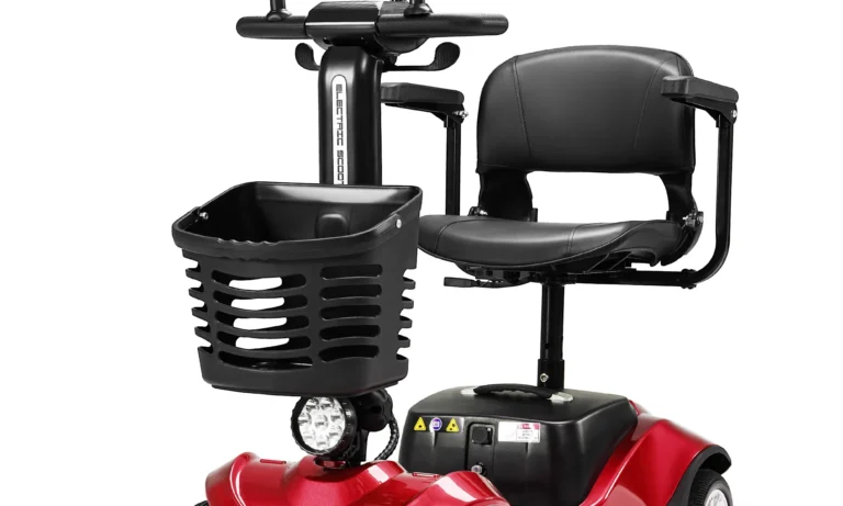 Foldable 4-Wheel Electric Mobility Scooter – Compact Power Ride with Headlight & Basket for Stroke Recovery & Travel Independence | Stroke Lyfe™ Kinetic Series